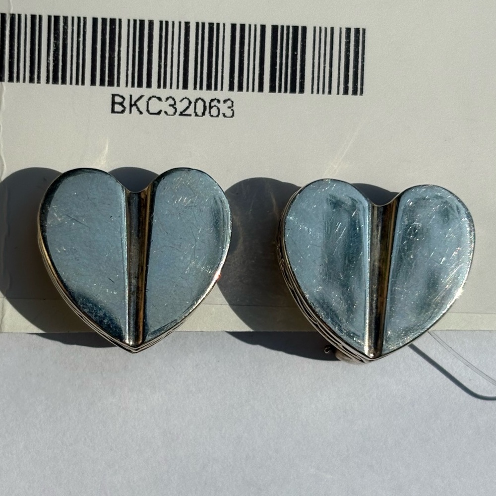 Barry Kieselstein-Cord Vintage Silver Heart Clip Earrings